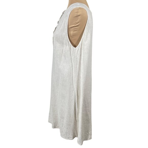 Altar'd State Linen Blend Shift Dress Cream Button Back Size L Large - Picture 2 of 7